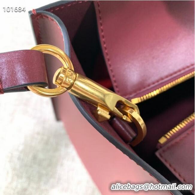 Purchase Best VALENTINO Origianl leather tote V2021 oxblood red