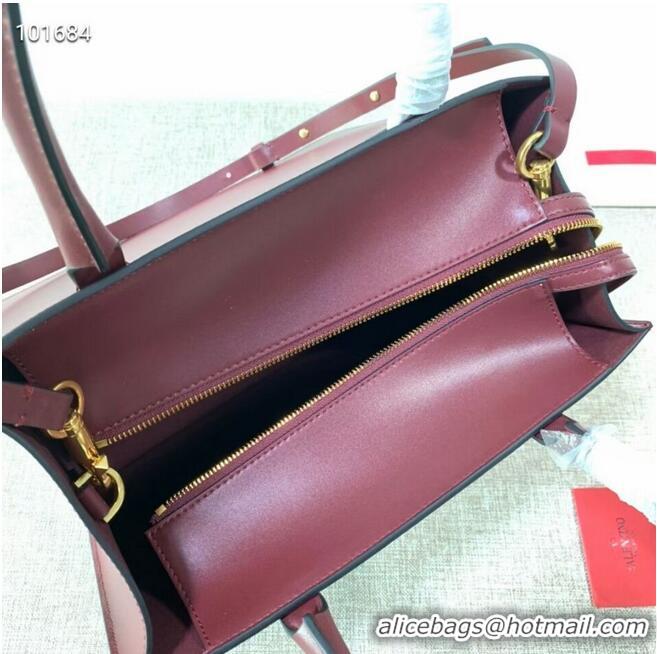 Purchase Best VALENTINO Origianl leather tote V2021 oxblood red