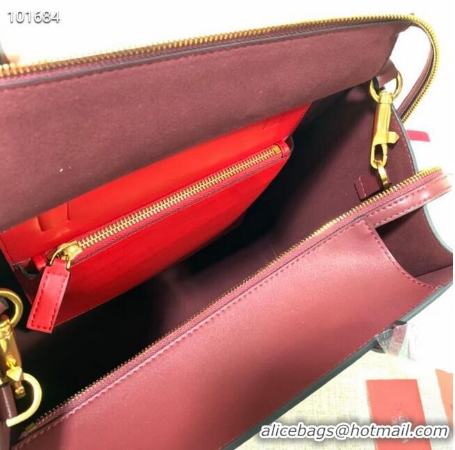 Purchase Best VALENTINO Origianl leather tote V2021 oxblood red