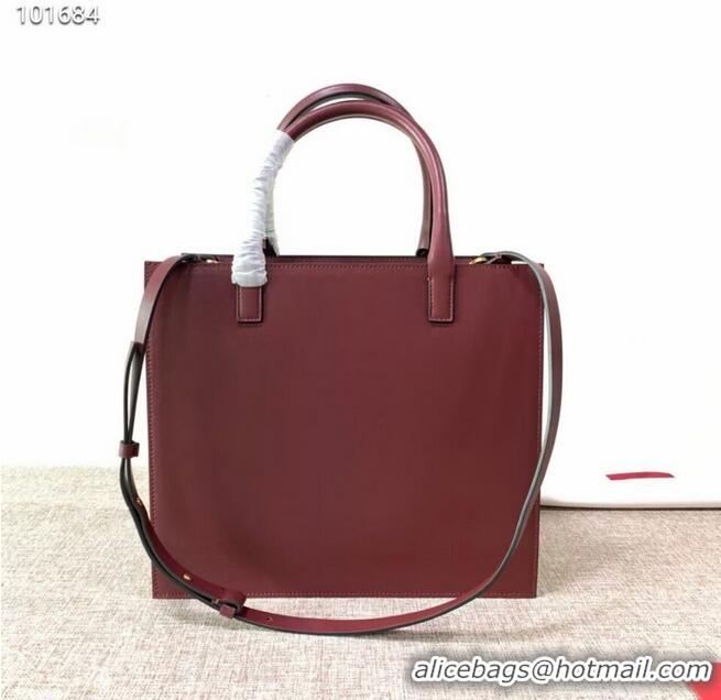 Purchase Best VALENTINO Origianl leather tote V2021 oxblood red