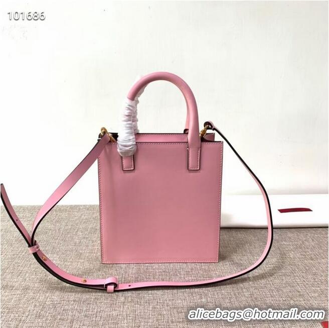 Luxury Cheap VALENTINO Origianl leather tote V2021 pink