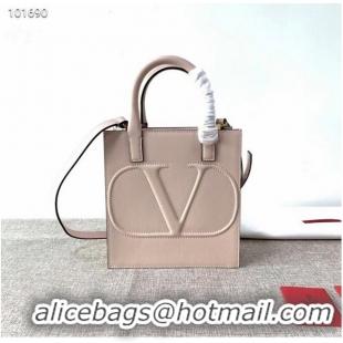 Shop Duplicate VALENTINO Origianl leather tote V2022 light pink