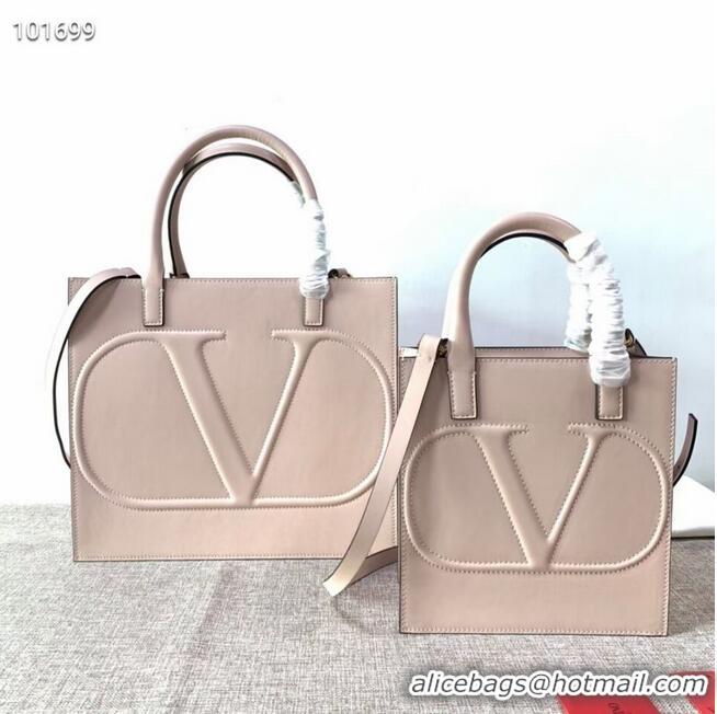 Shop Duplicate VALENTINO Origianl leather tote V2022 light pink