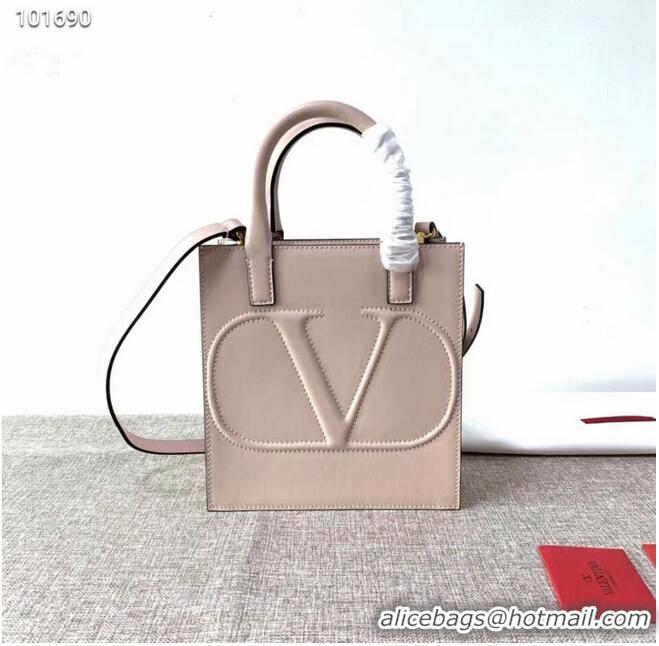 Shop Duplicate VALENTINO Origianl leather tote V2022 light pink