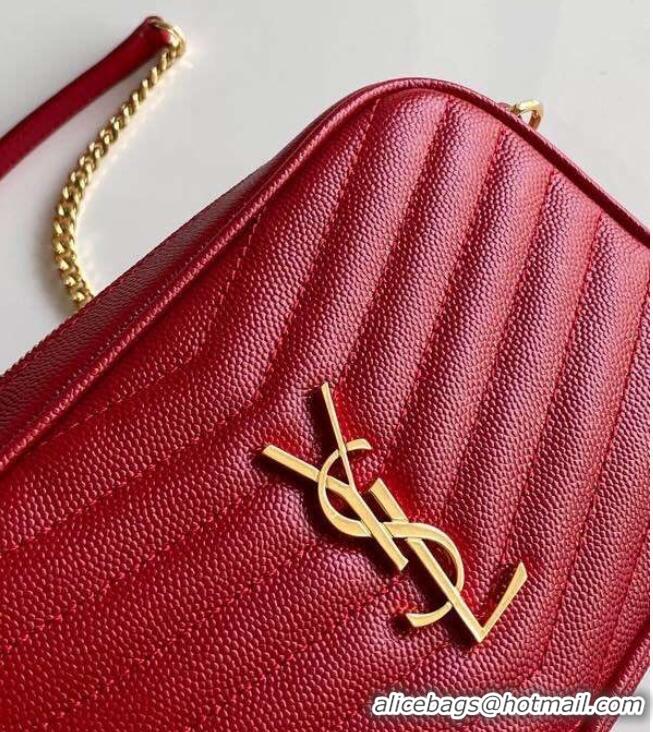 Luxury Yves Saint Laurent VINTAGE CAMERA BAG IN Calfskin Leather 6125791 red