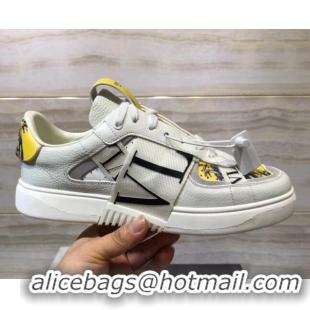 Good Product Valentino VL7N Sneaker with Banded Calfskin and Print 080840 Grey/Yellow