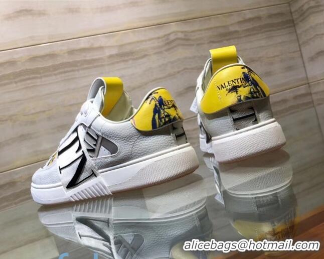 Good Product Valentino VL7N Sneaker with Banded Calfskin and Print 080840 Grey/Yellow