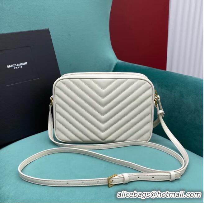 Discount Yves Saint Laurent LOU CAMERA BAG IN QUILTED LEATHER 612544 white