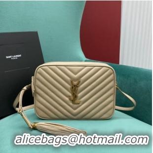 Wholesale Yves Saint Laurent LOU CAMERA BAG IN QUILTED LEATHER 612544 IVORY NATURAL