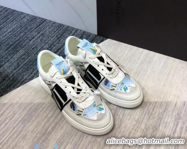 Super Quality Valentino VL7N Sneaker with Banded Calfskin and Print 080840 Blue/Black