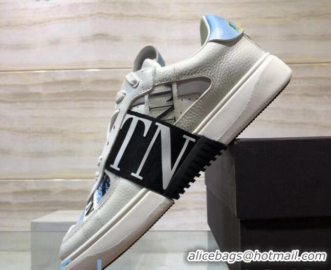 Super Quality Valentino VL7N Sneaker with Banded Calfskin and Print 080840 Blue/Black