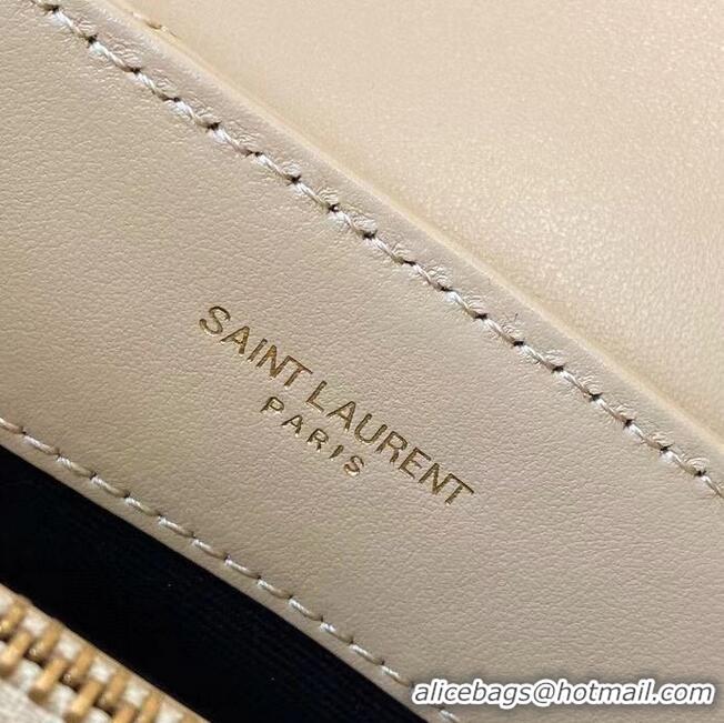 Good Looking SAINT LAURENT LOULOU MEDIUM IN MATELASSE LEATHER 459749 IVORY NATURAL