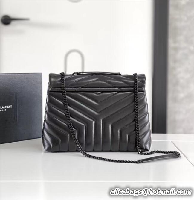 New Cheap SAINT LAURENT LOULOU MEDIUM IN MATELASSE LEATHER 459749 black OXIDIZED NICKEL HARDWARE