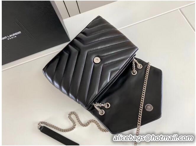 Hot Sell SAINT LAURENT LOULOU SMALL IN MATELASSE Y LEATHER 494699 black&Ancient silver