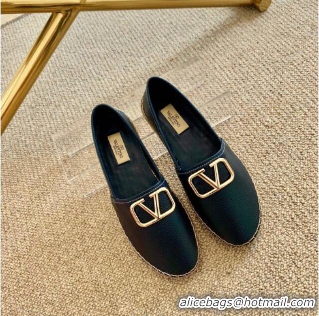 Best Price Valentino VLogo Leather Espadrilles 082816 Blue