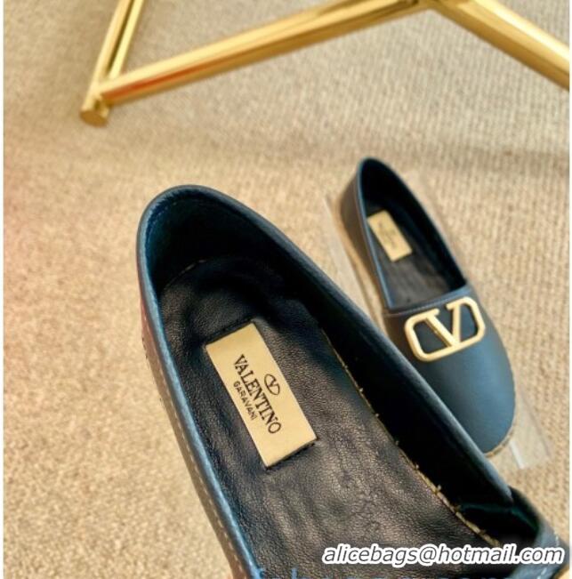 Best Price Valentino VLogo Leather Espadrilles 082816 Blue