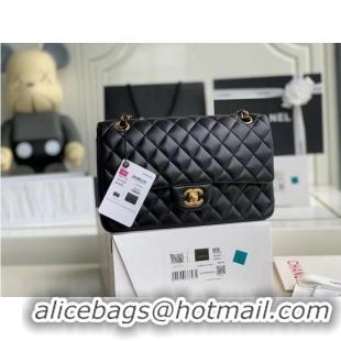 Best Quality Chanel classic handbag Lambskin & gold Metal A01112 Black