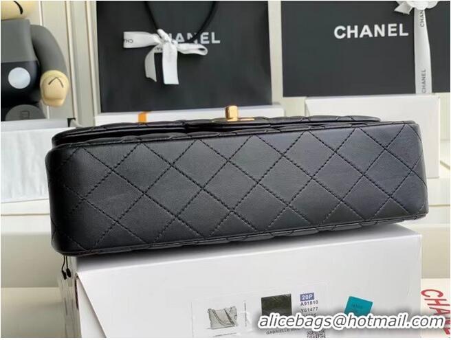 Best Quality Chanel classic handbag Lambskin & gold Metal A01112 Black