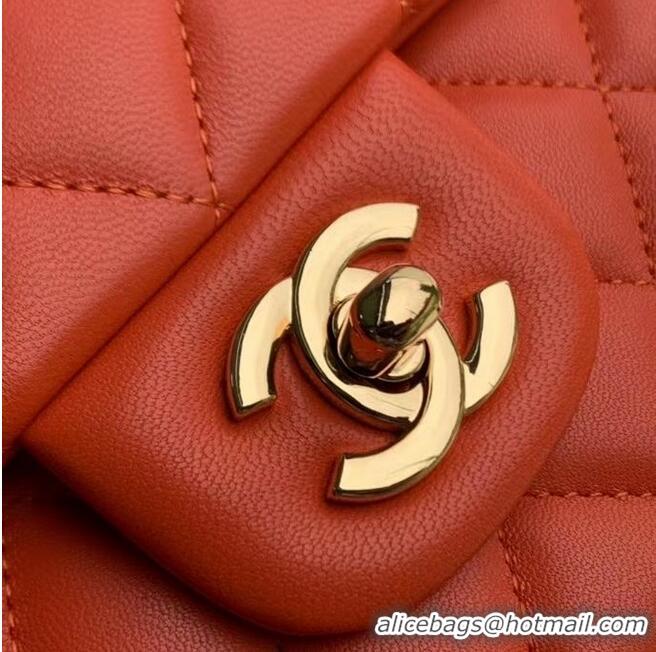 Buy Fashionable Chanel classic handbag Lambskin & gold Metal A01112 Red