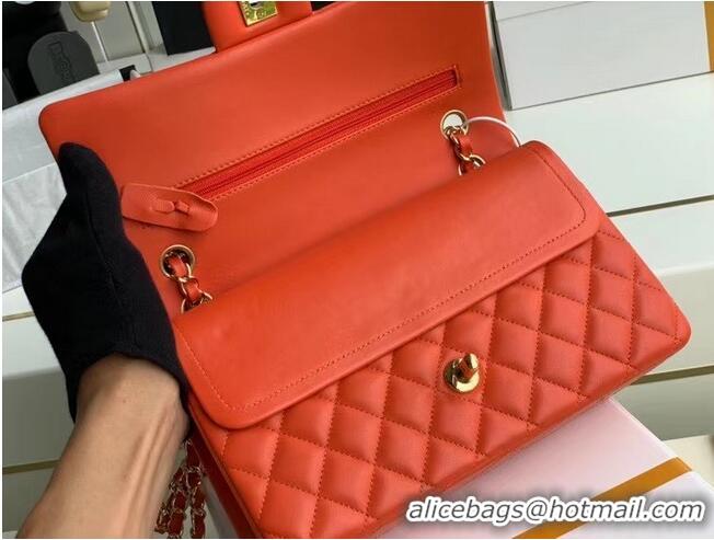 Buy Fashionable Chanel classic handbag Lambskin & gold Metal A01112 Red