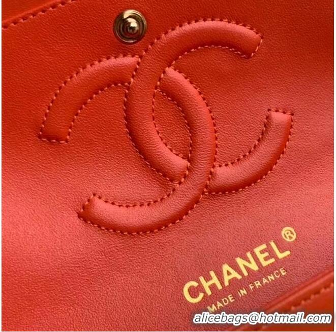 Buy Fashionable Chanel classic handbag Lambskin & gold Metal A01112 Red