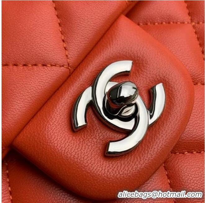 Super Quality Chanel classic handbag Lambskin & silver Metal A01112 red