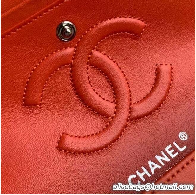 Super Quality Chanel classic handbag Lambskin & silver Metal A01112 red