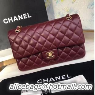 Grade Design Chanel classic handbag Lambskin & gold Metal A01112 Burgundy