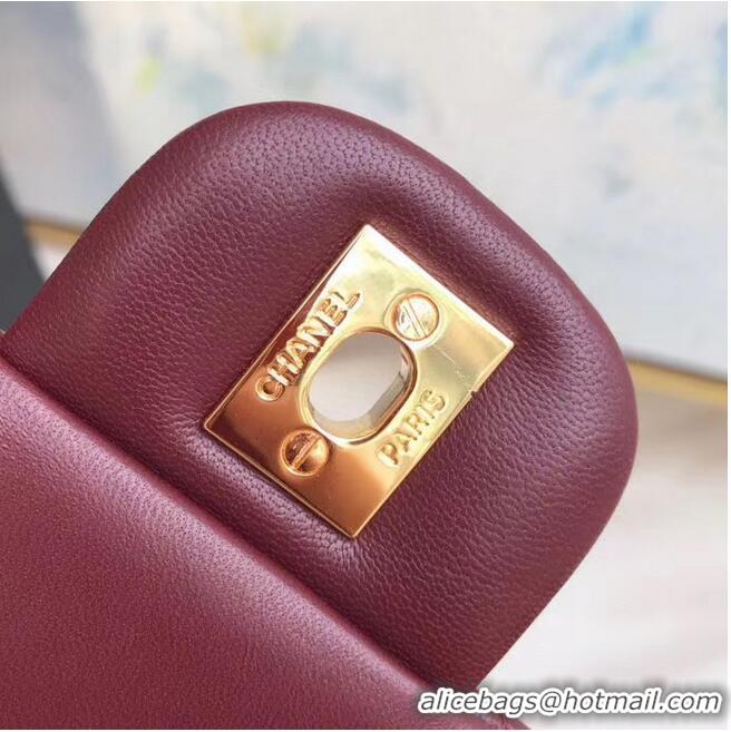 Grade Design Chanel classic handbag Lambskin & gold Metal A01112 Burgundy