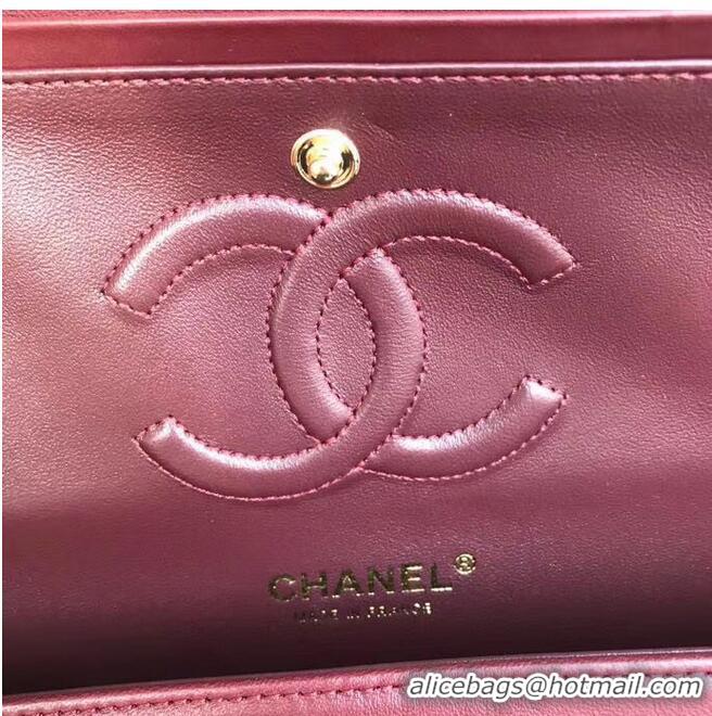 Grade Design Chanel classic handbag Lambskin & gold Metal A01112 Burgundy