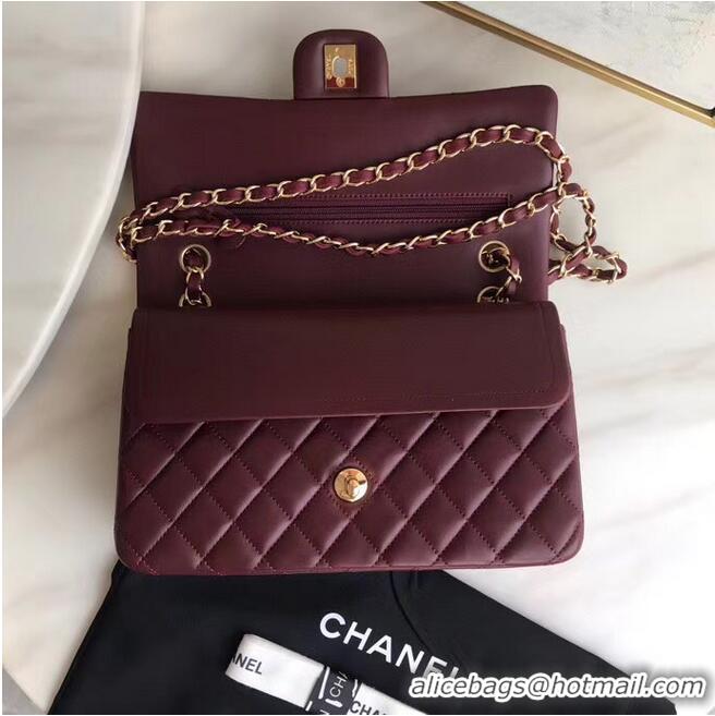 Grade Design Chanel classic handbag Lambskin & gold Metal A01112 Burgundy