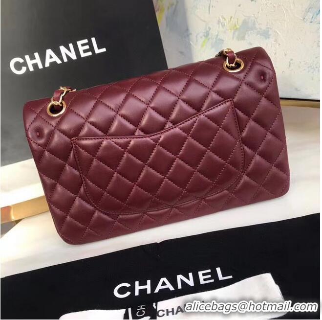 Grade Design Chanel classic handbag Lambskin & gold Metal A01112 Burgundy