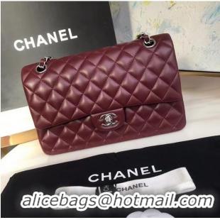 Good Price Chanel classic handbag Lambskin & silver Metal A01112 Burgundy