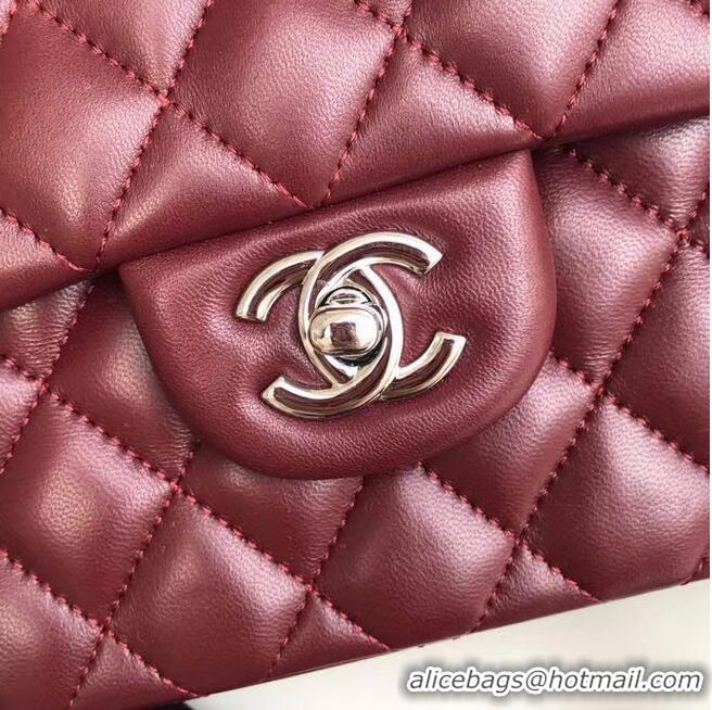 Good Price Chanel classic handbag Lambskin & silver Metal A01112 Burgundy