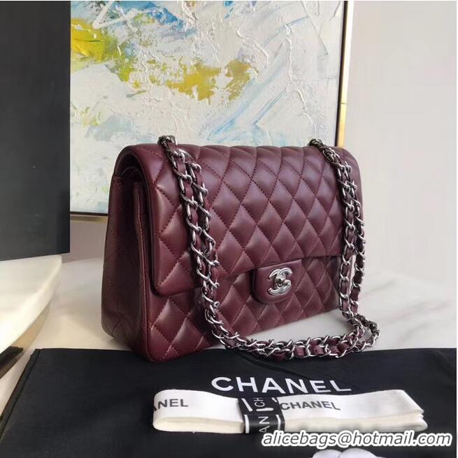 Good Price Chanel classic handbag Lambskin & silver Metal A01112 Burgundy