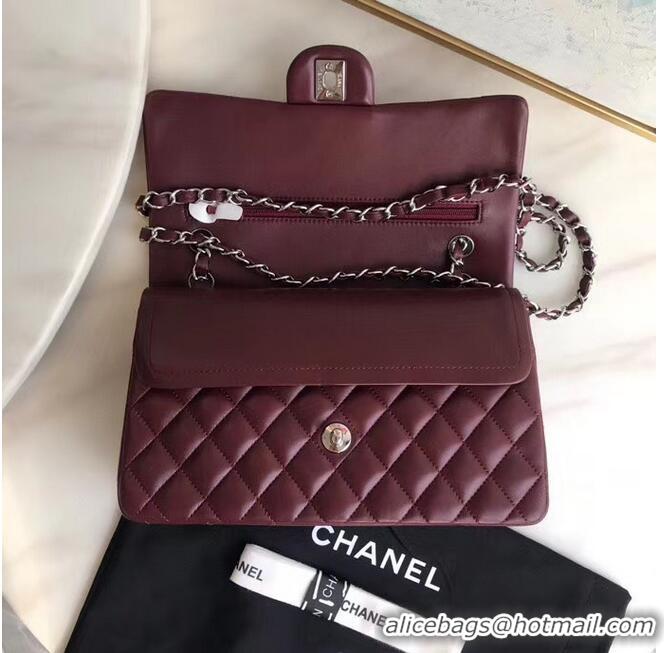 Good Price Chanel classic handbag Lambskin & silver Metal A01112 Burgundy