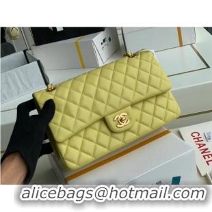 Top Design Chanel classic handbag Lambskin & gold Metal A01112 lemon