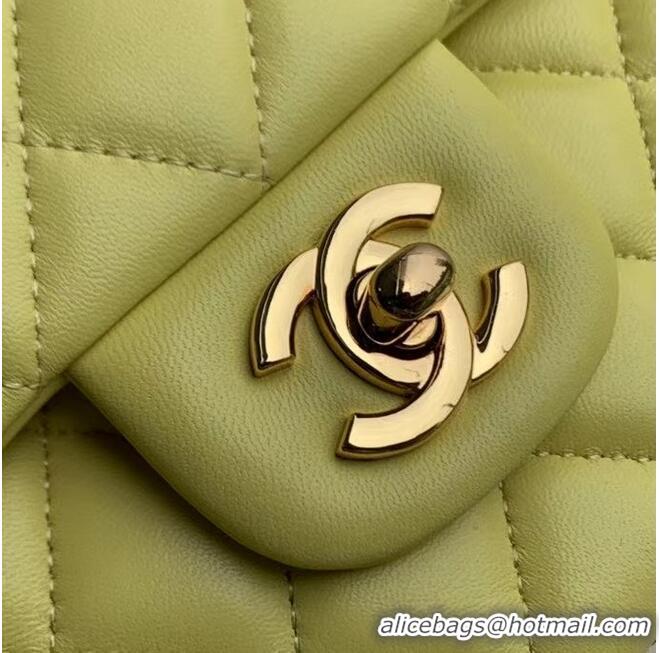 Top Design Chanel classic handbag Lambskin & gold Metal A01112 lemon