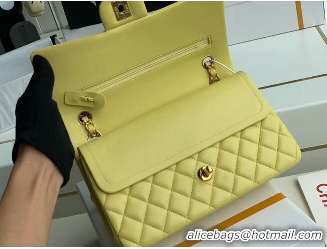 Top Design Chanel classic handbag Lambskin & gold Metal A01112 lemon