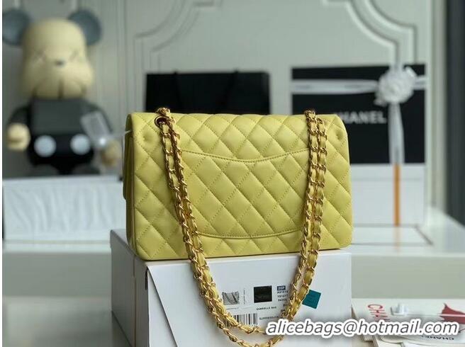 Top Design Chanel classic handbag Lambskin & gold Metal A01112 lemon