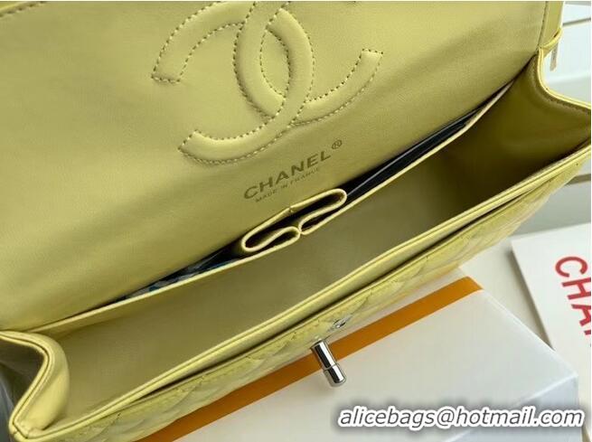 Famous Brand Chanel classic handbag Lambskin & silver Metal A01112 Lemon