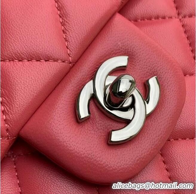 New Fashion Chanel classic handbag Lambskin & silver Metal A01112 Pink