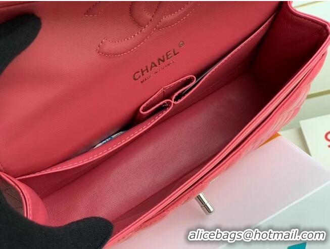 New Fashion Chanel classic handbag Lambskin & silver Metal A01112 Pink