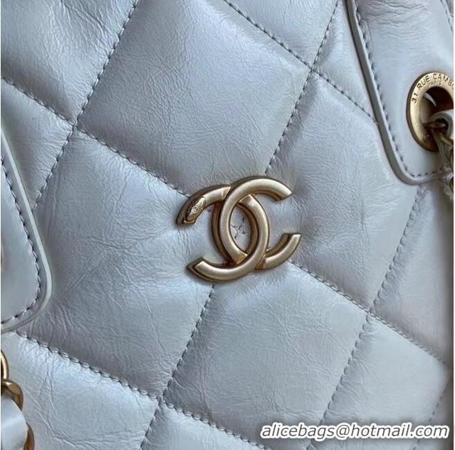 Promotional Chanel Original Sheepskin Leather Travel Bag AS2223 White