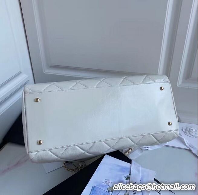 Promotional Chanel Original Sheepskin Leather Travel Bag AS2223 White