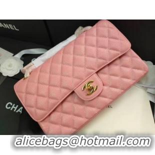 Unique Style Chanel flap bag Iridescent Grained Calfskin&Gold-Tone AS1112 pink