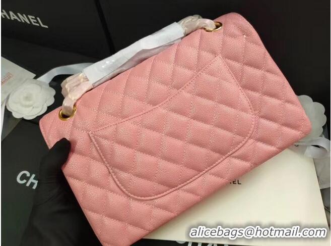 Unique Style Chanel flap bag Iridescent Grained Calfskin&Gold-Tone AS1112 pink