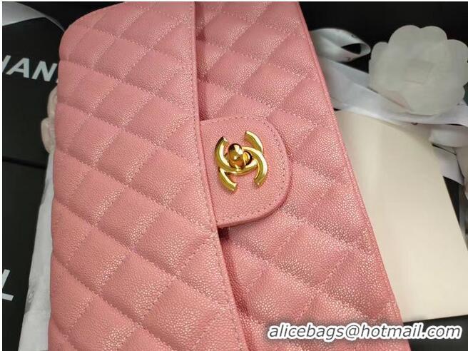 Unique Style Chanel flap bag Iridescent Grained Calfskin&Gold-Tone AS1112 pink