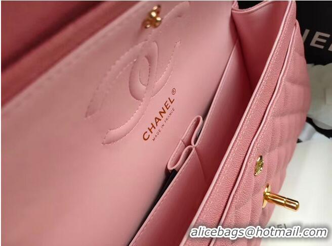 Unique Style Chanel flap bag Iridescent Grained Calfskin&Gold-Tone AS1112 pink