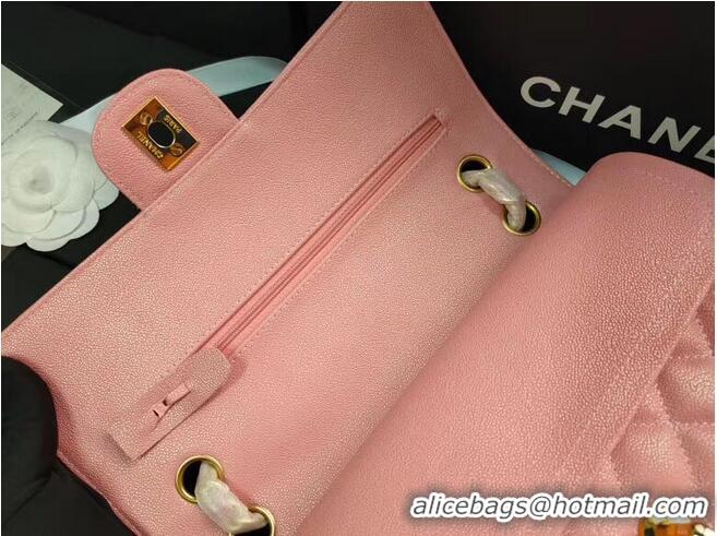 Unique Style Chanel flap bag Iridescent Grained Calfskin&Gold-Tone AS1112 pink